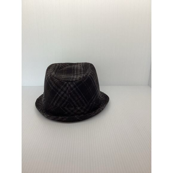 Free Authority Black Gray Plaid Fedora L/XL - Picture 4 of 5